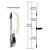 A long, slender solar firework light with a thin golden plume and black handle is shown next to its dimensions.