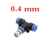 Brass misting nozzle with quick-connect adapter for cooling and humidification, 0.4 mm size.