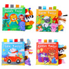 A set of colorful animal tails soft cloth books featuring jungle, farm, sea, and circus animals for babies