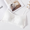 A white seamless U-back bralette with removable pads is displayed on a light background.