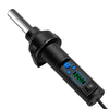 A black digital hot air rework station with a silver probe and an LCD display showing 300.0 C