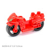 Red city traffic building blocks set featuring vehicles and a trailer