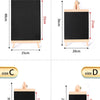 Four sizes of mini pine wood chalkboard with foldable easel stands labeled A, B, C, and D.