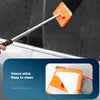 An orange telescopic windshield cleaning brush with a soft, absorbent cloth head is shown against a dark surface.
