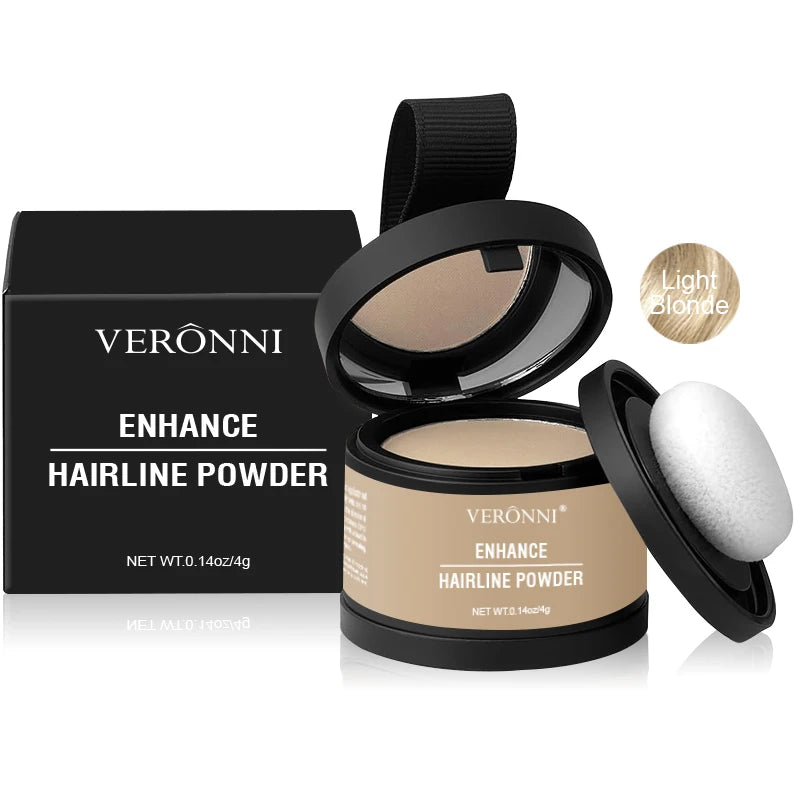 Veronni Enhance Hairline Powder product displayed in its packaging and applicator.