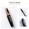 Tubo de máscara de pestañas Longwear Waterproof Smudgeproof y sin grumos con tapa metálica rosa dorada y cuerpo negro.