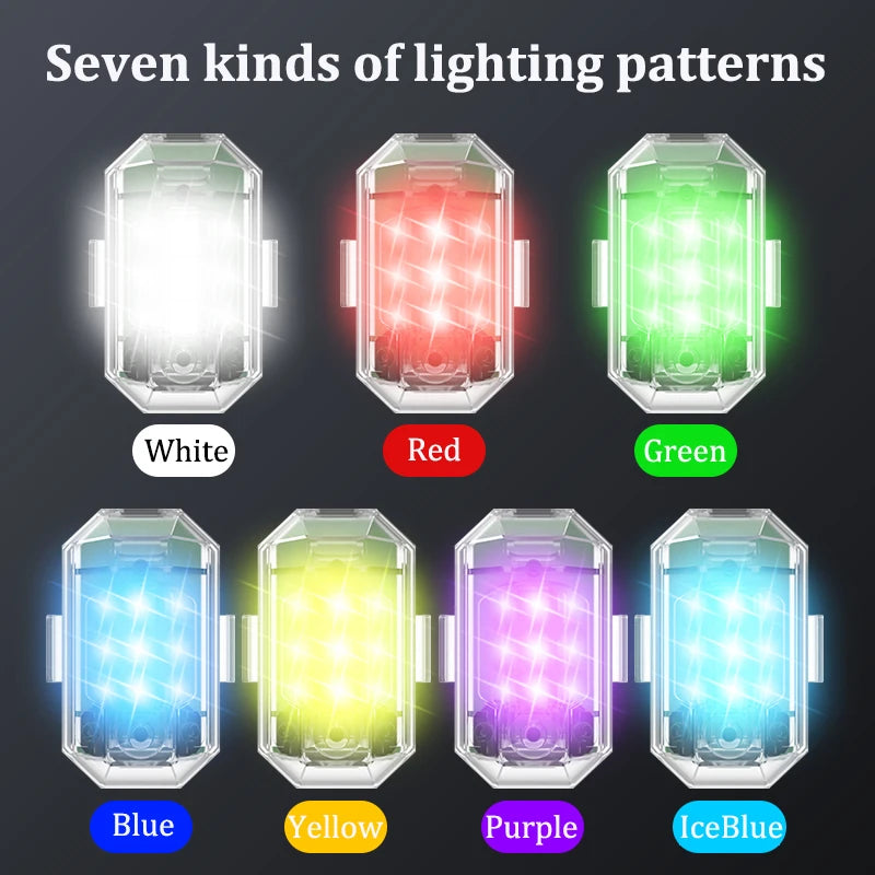 Seven kinds of lighting patterns including White, Red, Green, Blue, Yellow, Purple, and IceBlue LED lights