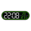 A digital wall clock displaying the time 22:08, temperature 23°C, and the day of the week.