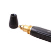 Black and gold adjustable high-pressure garden hose nozzle with foam dispenser.