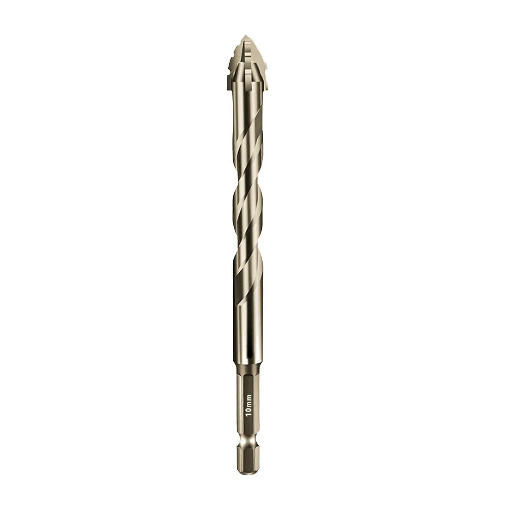 A single stainless steel serrated drill bit for concrete, tile, and glass.