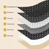 Cross-section diagram showing the layered structure of a self-adhesive PU leather repair patch.