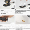 A portable handheld steam cleaner is shown with various accessories and a measuring cup being used for cleaning.