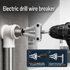 Electric drill wire breaker tool used to disconnect a pipe fitting from a wall.