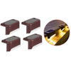 Four dark brown solar powered deck lights designed for outdoor steps, patio, and pathway lighting.