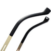 A pair of black and gold adjustable sunglasses with UV400 protection.