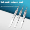 A set of stainless steel precision tools for acne and blackhead removal.