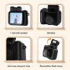 Une mini caméra vidéo HD noire montrant ses caractéristiques : écran LCD, objectif HD, trou pour cordon ant-perte et clip rév
