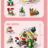 A set of 302 pieces of Christmas building blocks featuring a snow house, Santa, and deer figures.