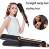 Herramienta para peinar el cabello de cerámica negra, usada por una mujer para alisar y rizar el cabello.