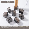S-Black silicone furniture leg pads with felt bottoms for scratch protection shown on a white marble surface