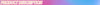 Text overlay reading PRODUCT DESCRIPTION on a purple gradient background.