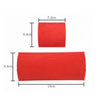 A set of two red rubber wood grain texture rollers for DIY wall painting and crafting.