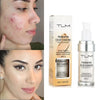 A bottle of TLM foundation color changing liquid foundation with a matte concealer finish shown next to models.