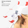 Una mano sostiene un soporte flexible de cuello de cisne blanco con un clip centrípeto fuerte.