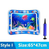 Tapete de juego interactivo azul para gatos con diseño de peces y elementos acuáticos.