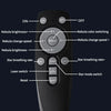Diagram showing the dimensions and buttons of an Astronaut Star Projector night light.