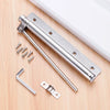 Stainless steel automatic door closer with an invisible spring mechanism and mounting hardware