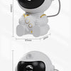 A white astronaut night light with a black visor and gold accents, shown from the front.