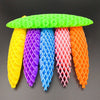 Set de juguetes antiestrés tipo gusano 3D estirables en amarillo, morado, azul, rosa y naranja.