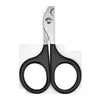 Stainless steel pet nail clippers with a non-slip grip shown against a white background.