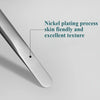 A close-up view of a stainless steel tool with a nickel plating process, highlighting its skin-friendly and excellent texture