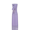 A purple continuous fine mist spray bottle for hair, skin, and plants.