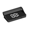 A black portable HUD GPS speedometer device with a digital display.