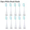 Juego de 10 cabezales de cepillo blancos para cepillo dental sónico recargable y kit de limpiador dental.