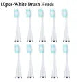 Juego de 10 cabezales de cepillo blancos para cepillo dental sónico recargable y kit de limpiador dental.