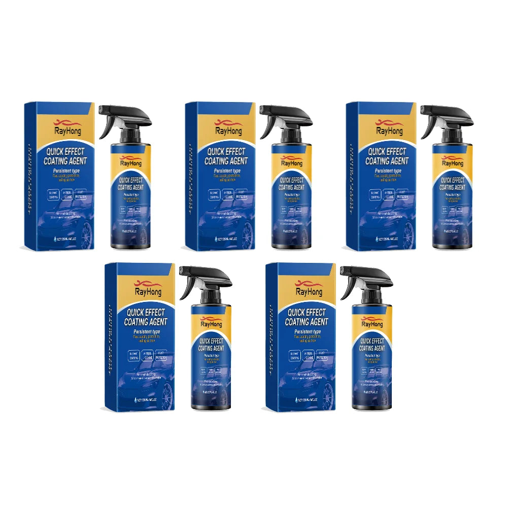 A set of seven bottles of RayHong Quick Effect Coating Agent for hydrophobic ceramic car coating spray