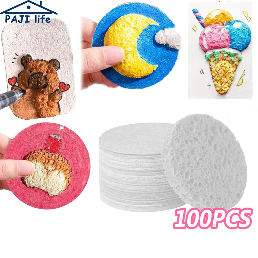 Magic 3D puffy texture painting paper in various colors including yellow, blue, and pink