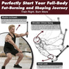 A man demonstrates a shoulder-driven swing exercise using battle ropes for full-body fat-burning and shaping.