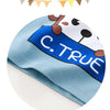 Light blue fabric headband featuring a cartoon reindeer face and the text C.TRUE