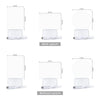 A set of acrylic desk lamps shown in various configurations with and without a switch.