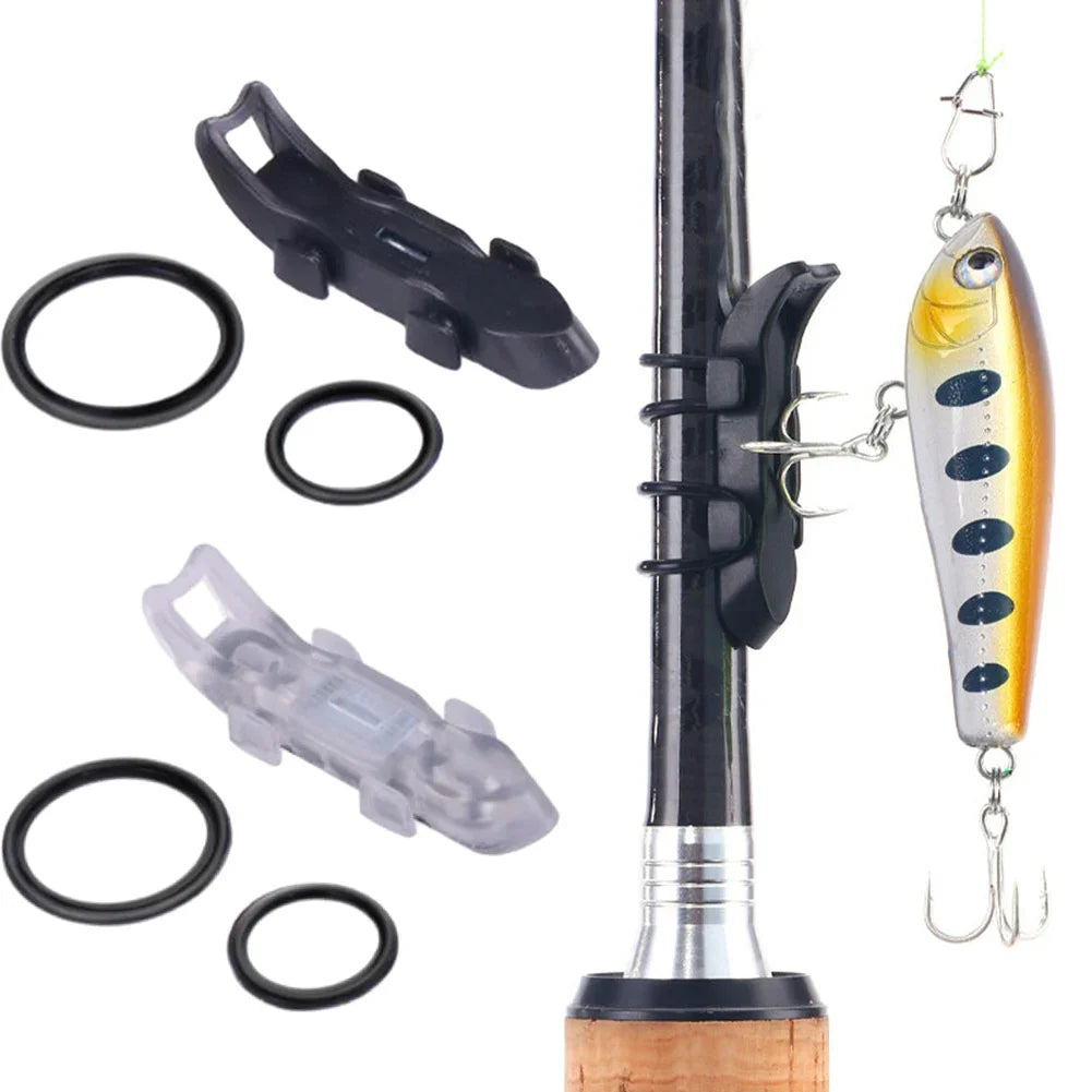 Magnetic bait hanger with a non-slip rubber pad for fishing rods and hooks