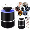 Lámpara mata mosquitos negra recargable por USB, luz púrpura y cubeta desmontable