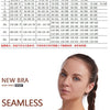 A model wearing a beige seamless sports bra for athletic activity.
