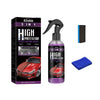 A bottle of Rayhong 3 in 1 High Protection Quick Coating Spray with a pump dispenser and a cleaning cloth.