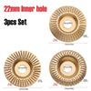 Jeu de trois disques en laiton ou bronze, trou intérieur 22 mm, pour sculpture sur bois et meuleuse d'angle.