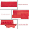 A set of red rubber rollers with wood grain texture and comfortable handles for DIY wall painting.